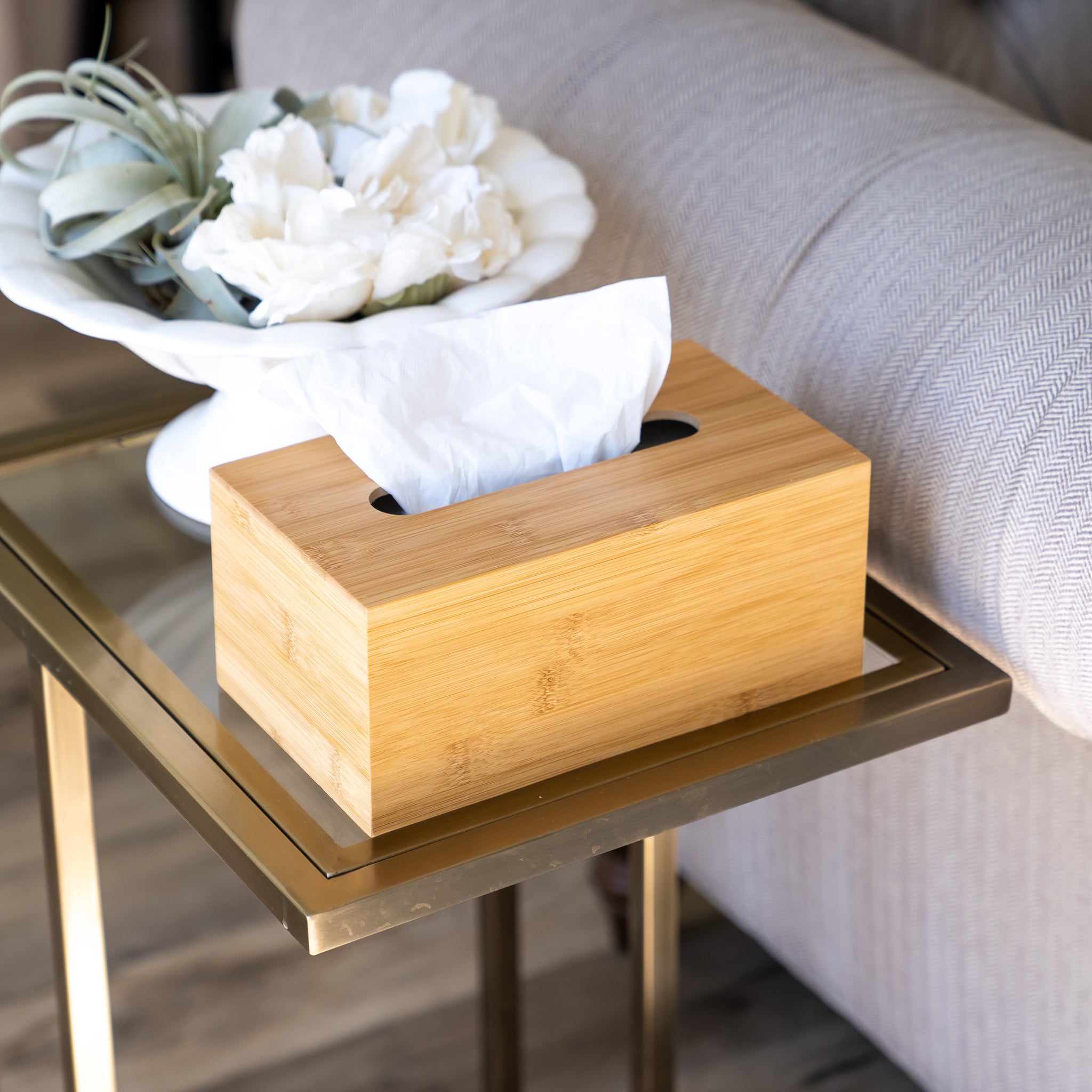 Faux Bamboo Tissue Box Cover