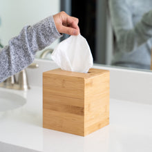 Load image into Gallery viewer, Square - 2 Pack Bamboo Tissue Box Covers