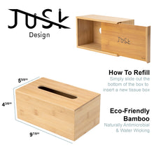 Load image into Gallery viewer, Rectangular Bamboo Tissue Box Cover