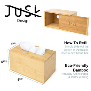 Rectangular-Tall Bamboo Tissue Box Cover