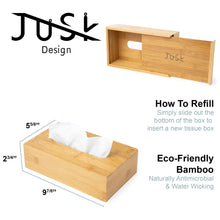 Load image into Gallery viewer, Rectangular-Short Bamboo Tissue Box Cover