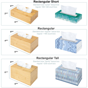 Rectangular Bamboo Tissue Box Cover