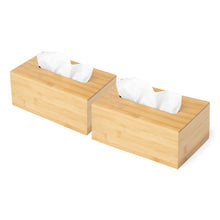 Load image into Gallery viewer, Rectangular - 2 Pack Bamboo Tissue Box Covers